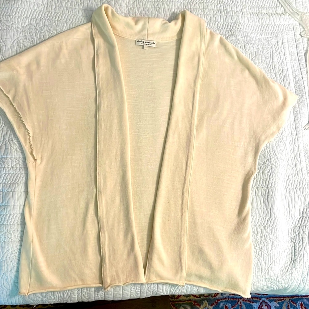 The Lady and the Sailor Short Sleeve Cardigan- Ecru